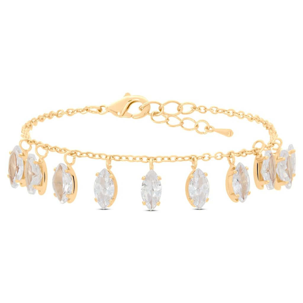 Bracciale Multi Punto Luce Romantic Shine Metallo Dorato Cristallo