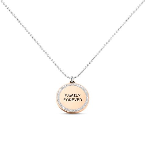 Collana Lady Message Acciaio Bicolore Family e Cristalli - Collane Donna | Stroili