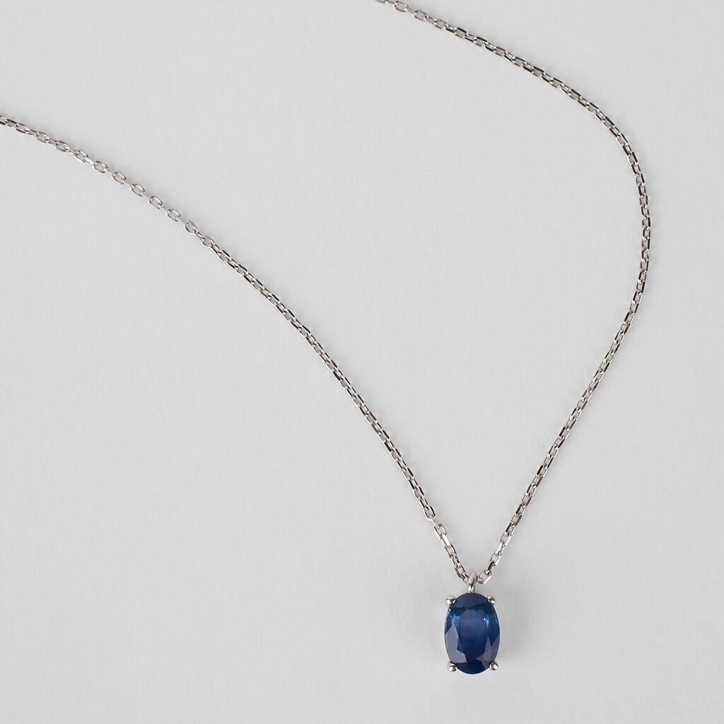Collana Punto Luce Charlotte Oro Bianco Zaffiro - Collane Punto Luce Donna | Stroili
