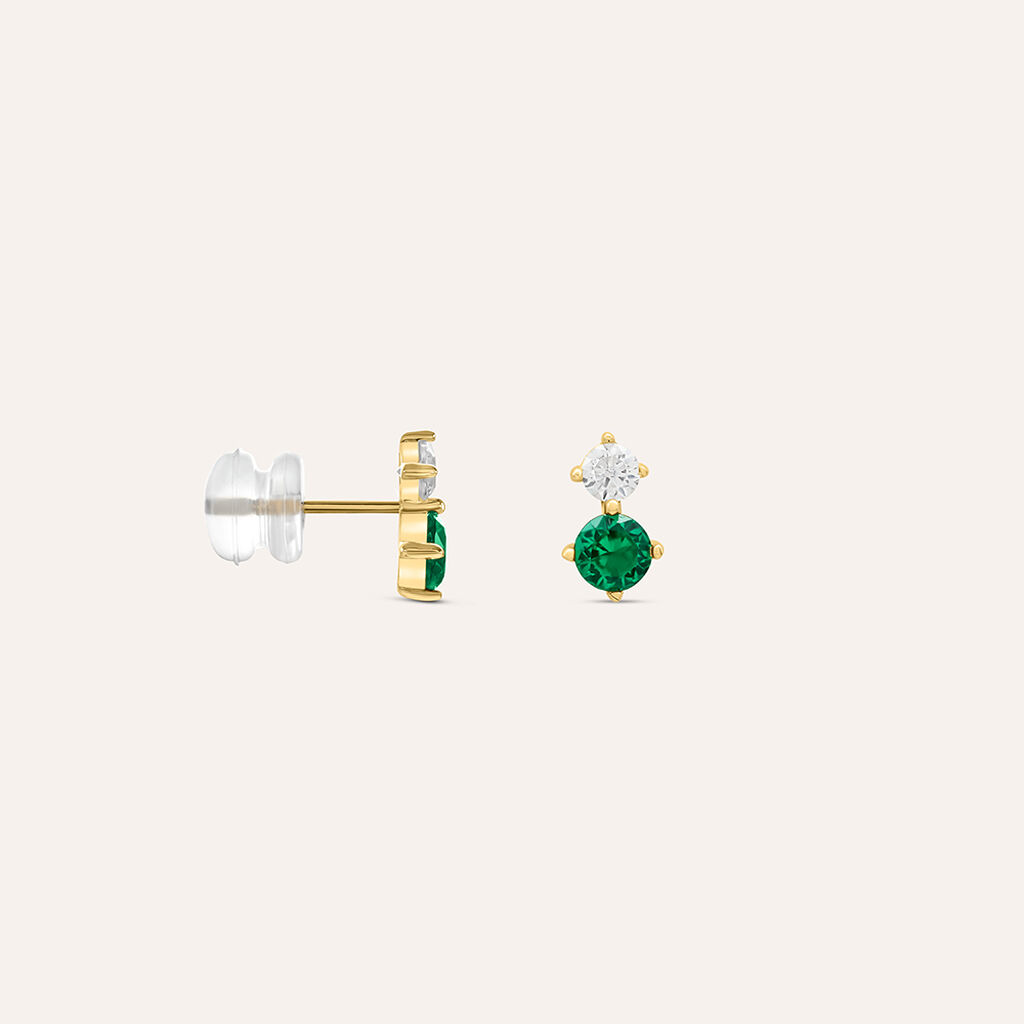 Orecchini Lobo Doppio Punto Luce Claire Oro Giallo Cubic Zirconia - Orecchini a Lobo Donna | Stroili