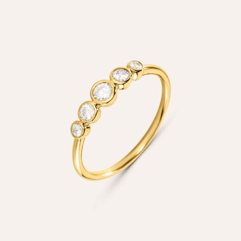 Anello Riviere Silver Glow Argento Dorato Cubic Zirconia - Anelli Riviere Donna | Stroili