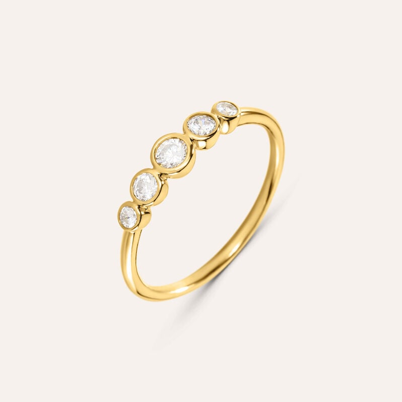 Anello Riviere Silver Glow Argento Dorato Cubic Zirconia - Anelli Riviere Donna | Stroili