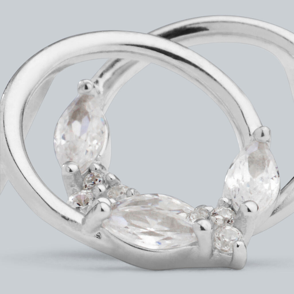 Orecchini Lobo Silver Elegance Argento Rodiato Cubic Zirconia - Orecchini a Lobo Donna | Stroili