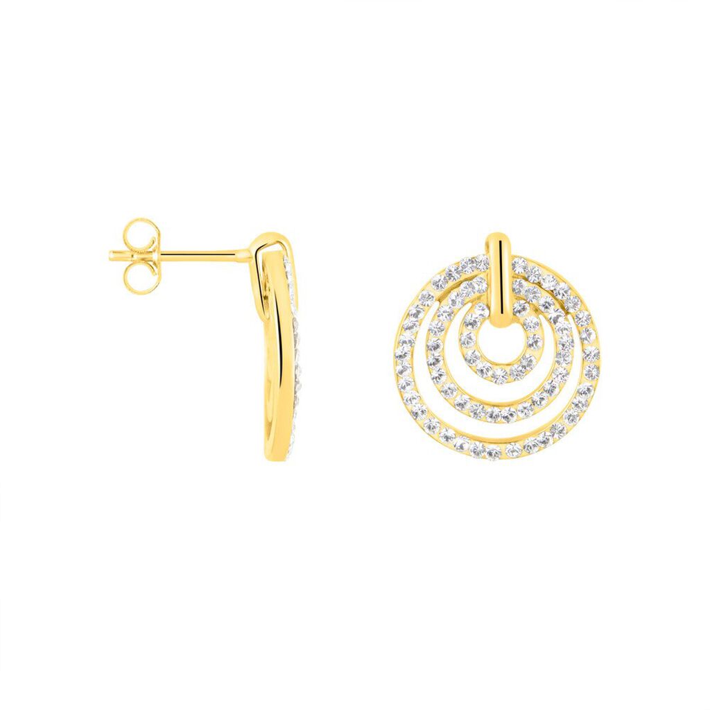 Orecchini Lobo Crystal Gold Oro Giallo Cristallo - Orecchini a Lobo Donna | Stroili