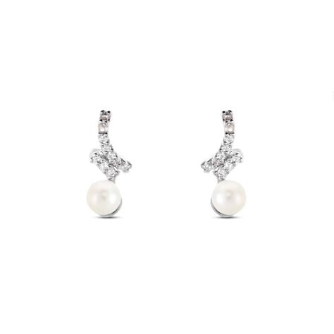 Orecchini Lobo Silver Pearls Argento Rodiato Perla sintentica Cubic Zirconia - Orecchini a Lobo Donna | Stroili