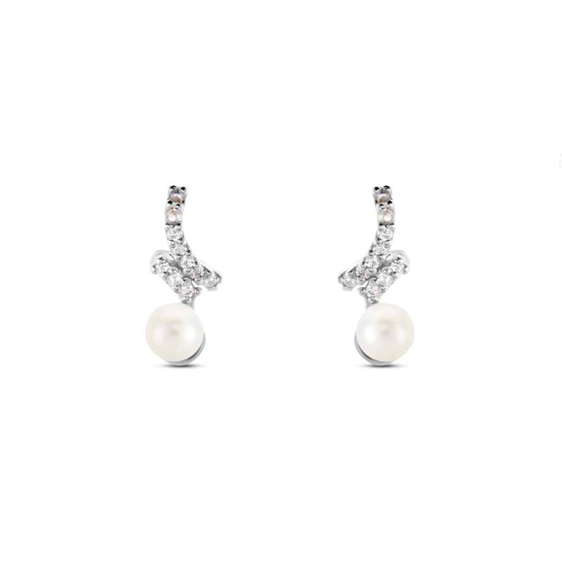 Orecchini Lobo Silver Pearls Argento Rodiato Perla sintentica Cubic Zirconia - Orecchini a Lobo Donna | Stroili