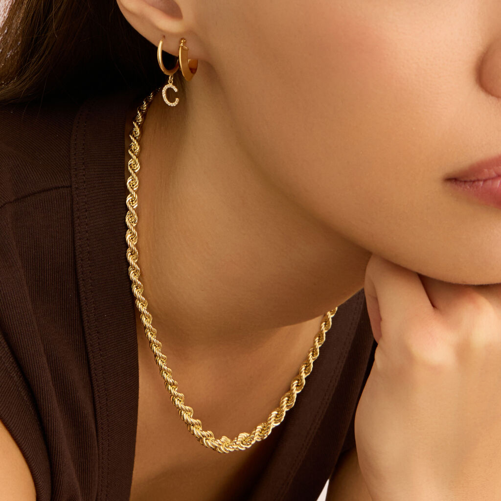 Mono Orecchino A Cerchio Toujours Oro Giallo Cubic Zirconia