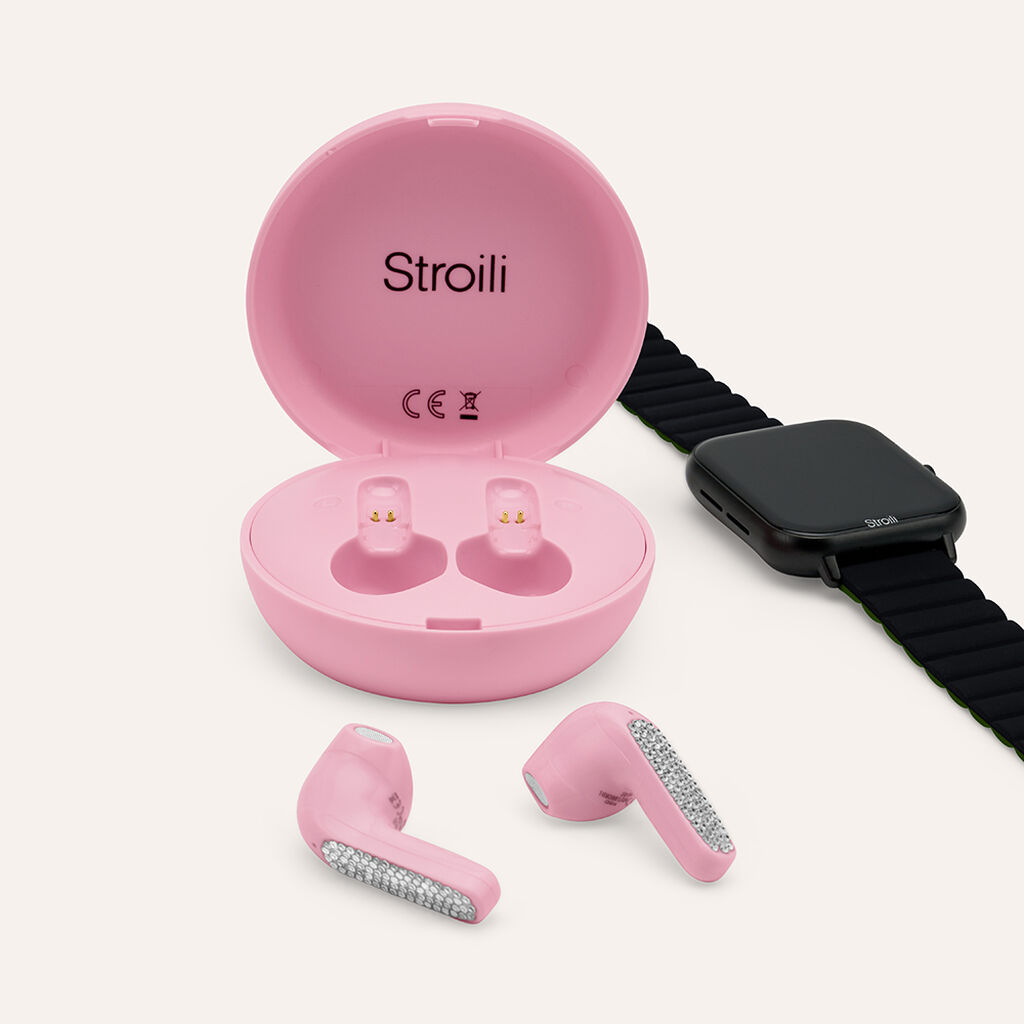 Cuffie Bluetooth Rosa compatibili con Stroili Smartwatch Band e Square 
