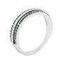 Anello Fascia Elizabeth Crown Oro Bianco Smeraldo Diamante