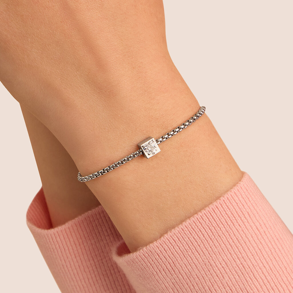 Bead Essential Code Acciaio Cubic Zirconia