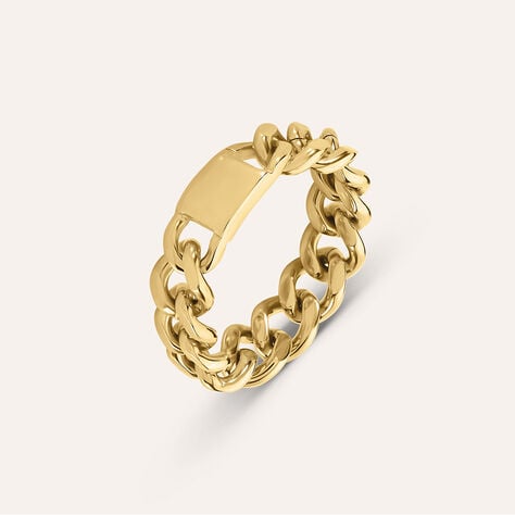 Anello Fascia Lady Code Acciaio Dorato - Anelli Moderni Donna | Stroili