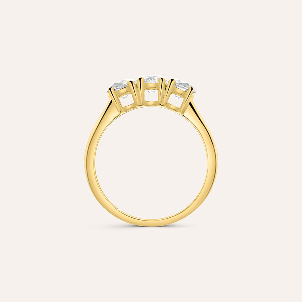 Anello Trilogy Diamade Oro Giallo Diamante Lab-Grown