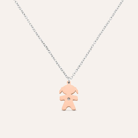 Collana Sunrise Acciaio Bicolore Bianco / Rosa Cristallo - Collane Donna | Stroili