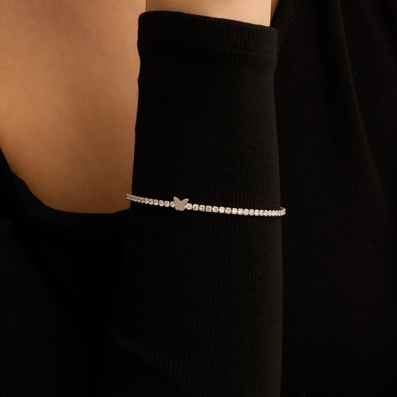 Bracciale Tennis Romantic Shine Metallo Cristallo - Bracciali Tennis Donna | Stroili