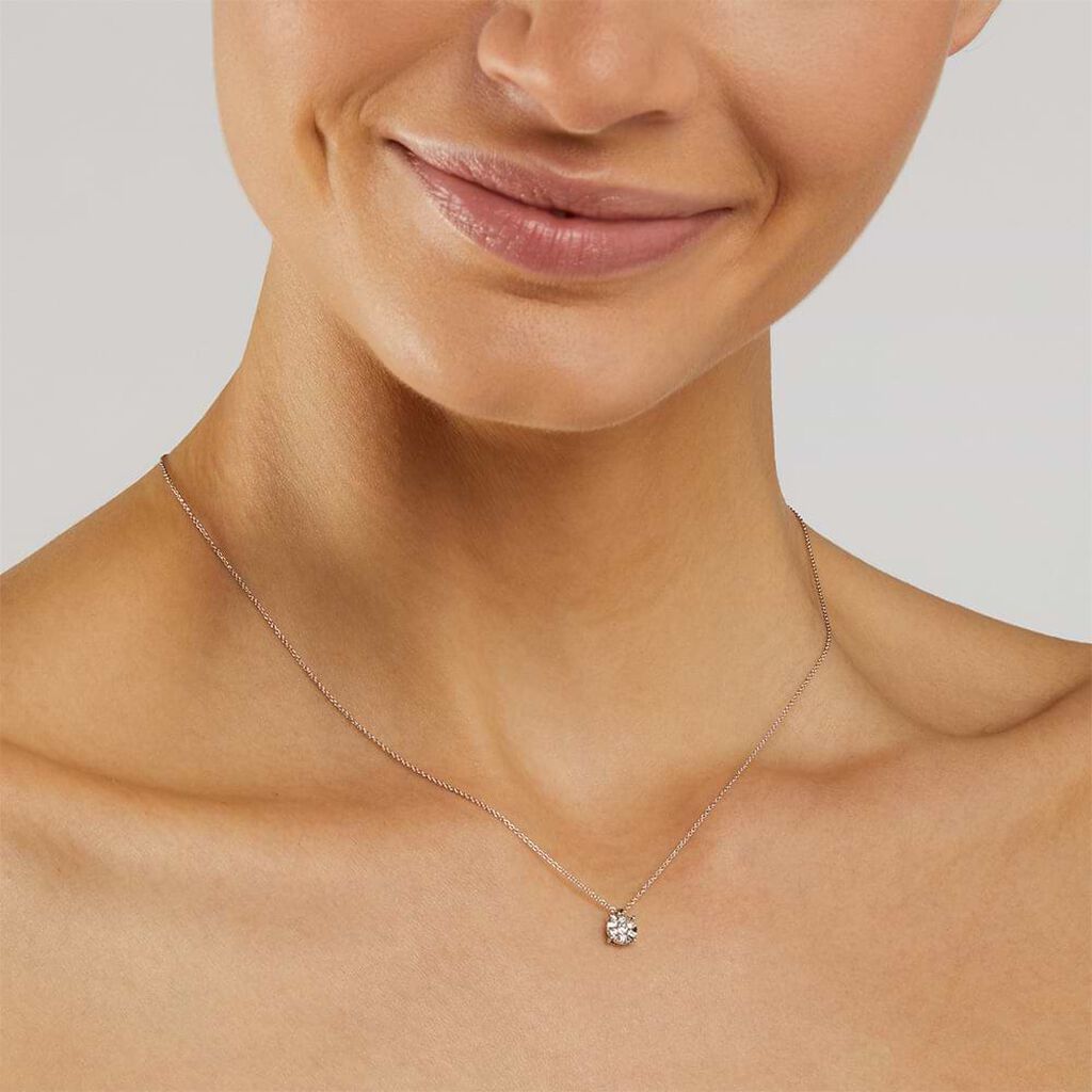 Collana Punto Luce Petali Oro Bianco Diamante - Collane Punto Luce Donna | Stroili