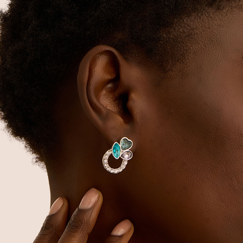 Orecchini Lobo Violet Ottone Cristallo