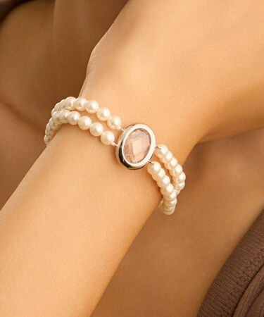 Bracciale Silver Pearls Argento Bianco Perla sintetica Cubic Zirconia