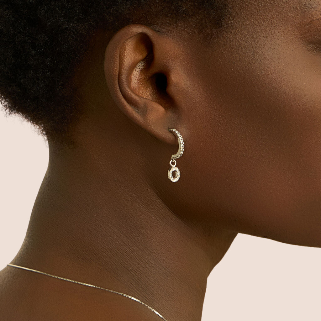 Mono Orecchino A Cerchio Silver Moments Argento Rodiato Cubic Zirconia