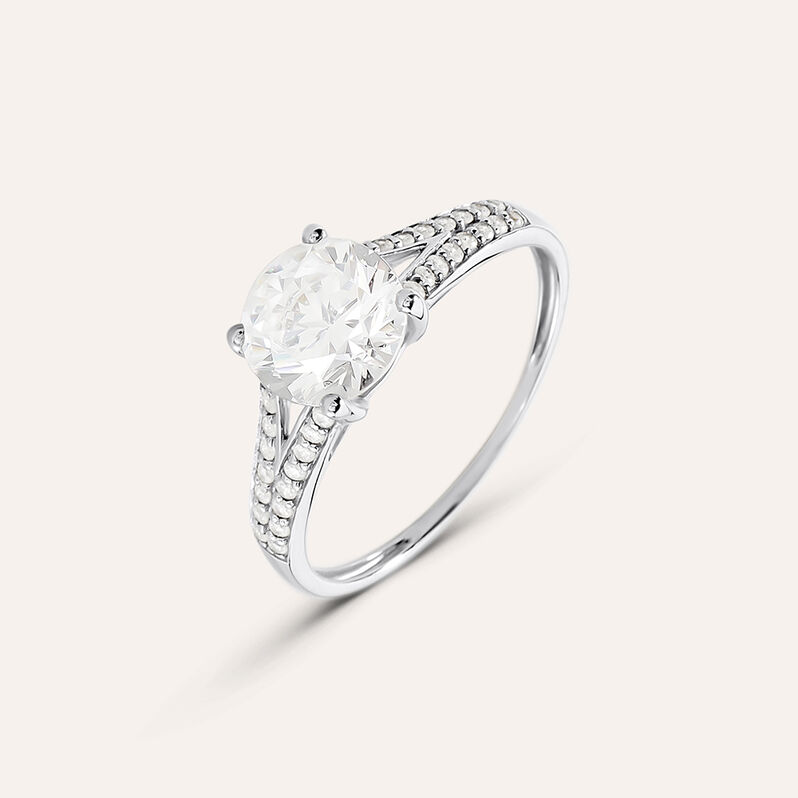 Anello Solitario Claire Oro Bianco Cubic Zirconia - Anelli con Pietre Donna | Stroili