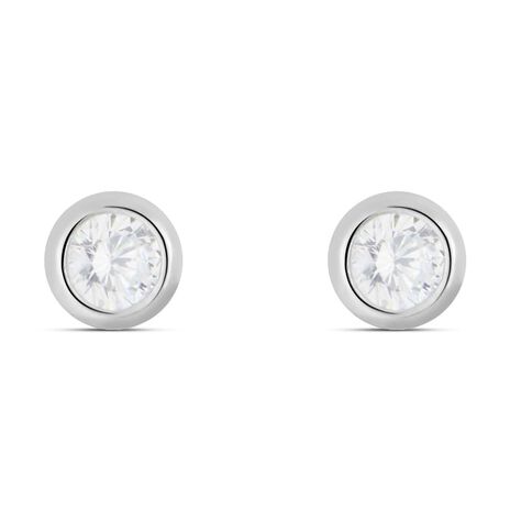 Orecchini Lobo Punto Luce Claire Oro Bianco Cubic Zirconia - Orecchini a Lobo Donna | Stroili