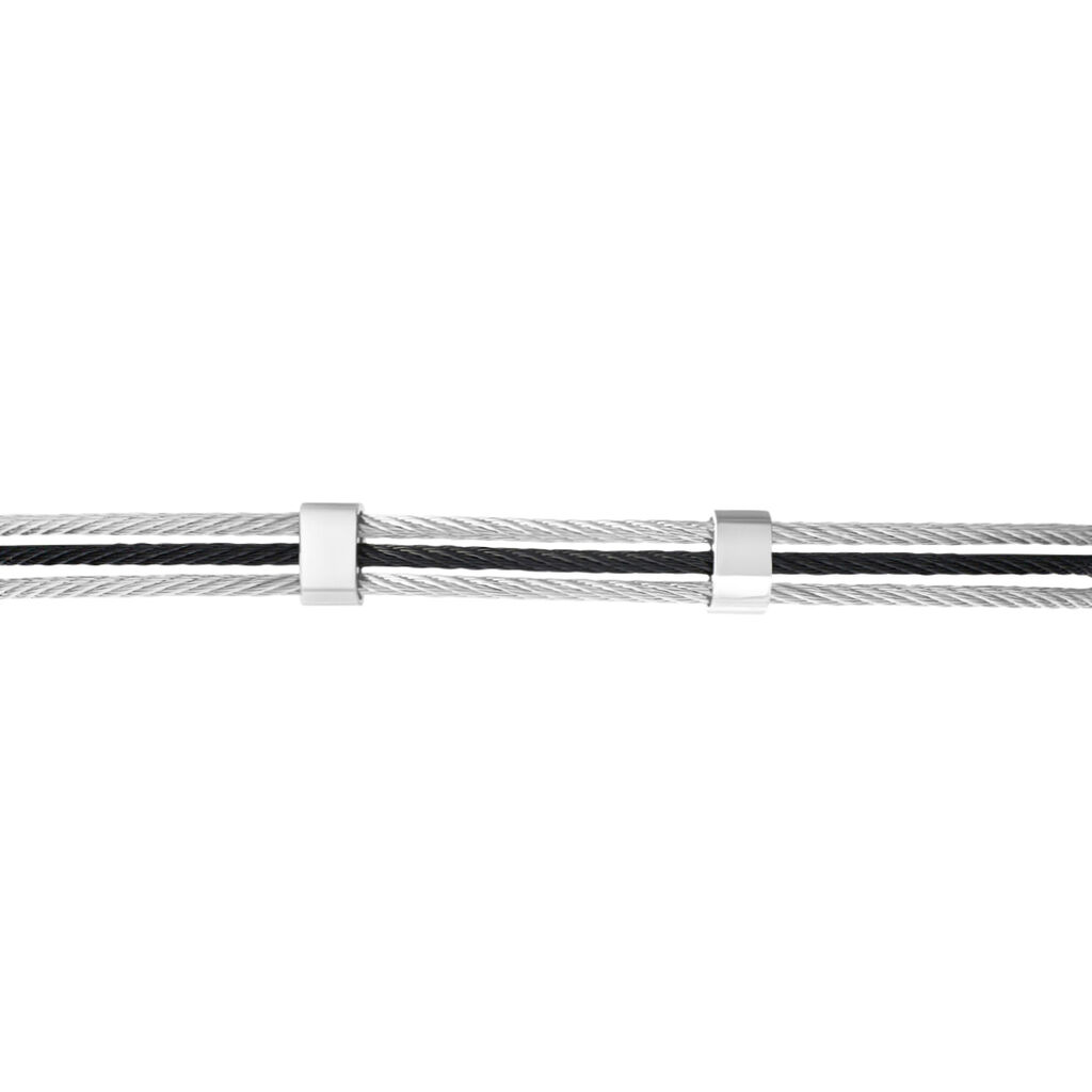 Bracciale Man Code Acciaio Bicolore Bianco / Nero - Bracciali Unisex | Stroili