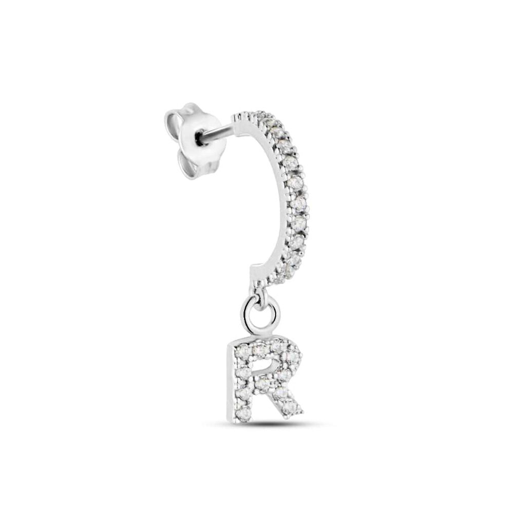Mono Orecchino A Cerchio Silver Moments Argento Rodiato Cubic Zirconia