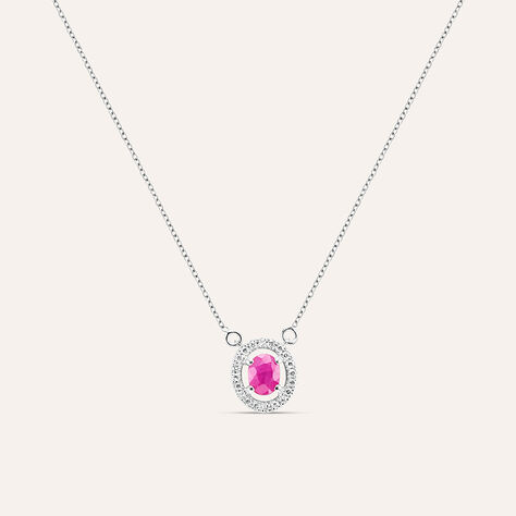 Collana Punto Luce Elizabeth Crown Oro Bianco Rubino Diamante - Collane Punto Luce Donna | Stroili