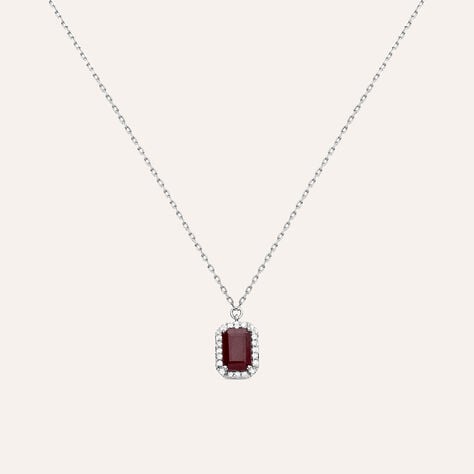 Collana Charlotte Oro Bianco Rubino Diamante - Collane Donna | Stroili