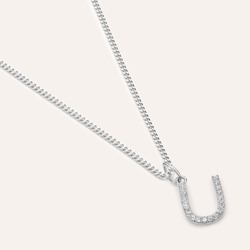 Pendente Po&egrave;me Oro Bianco Cubic Zirconia