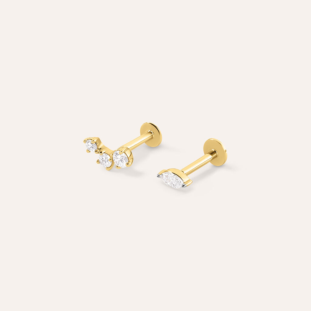 Piercing Orecchio Trilogy Diamade Glam Oro Giallo Diamante Lab-Grown