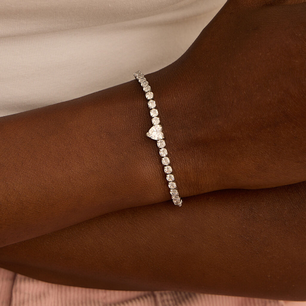 Bracciale Tennis Aura Acciaio Cristallo