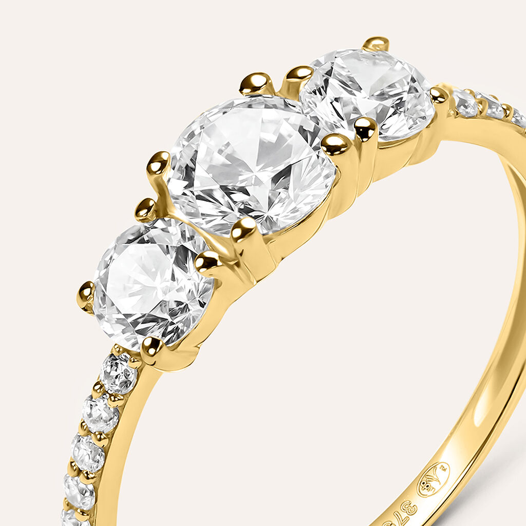 Anello Trilogy Claire Oro Giallo Cubic Zirconia - Anelli con Pietre Donna | Stroili