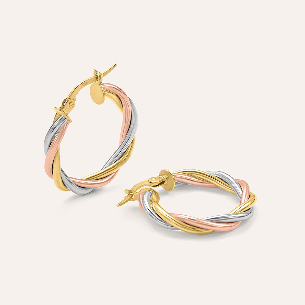 Orecchini A Cerchio Gold Essence Oro Tricolore - Gioielli Donna | Stroili
