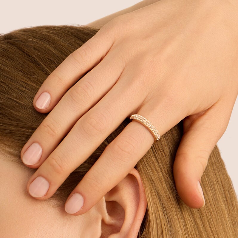 Anello Fascia Aura Acciaio Rosa Cristallo - Anelli con Pietre Donna | Stroili