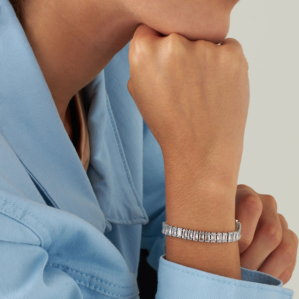 Bracciale Tennis Romantic Shine Metallo Cristallo - Bracciali Tennis Donna | Stroili