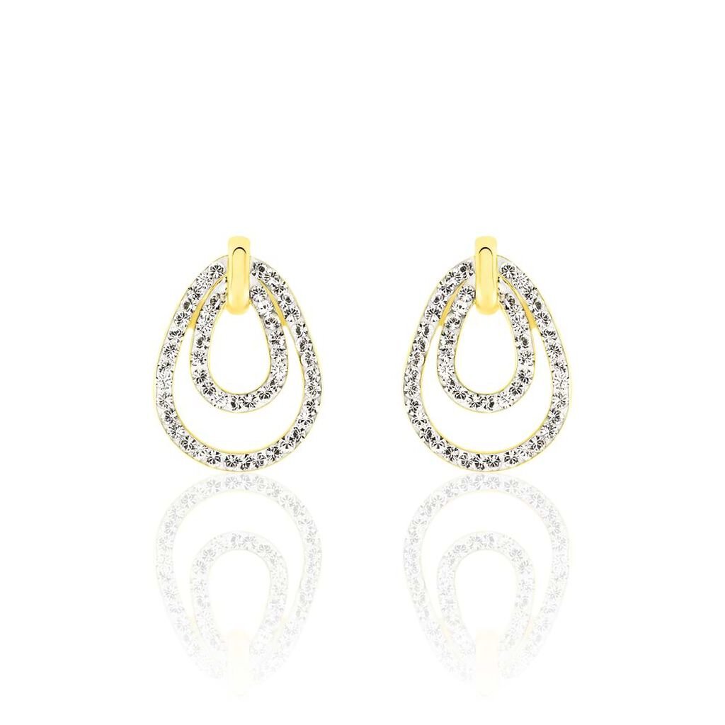 Orecchini pendenti in oro e cristalli