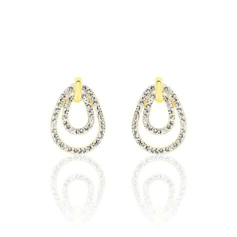 Orecchini pendenti in oro e cristalli - Orecchini a Lobo Donna | Stroili