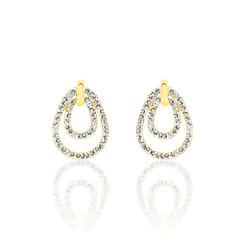 Orecchini pendenti in oro e cristalli - Orecchini a Lobo Donna | Stroili