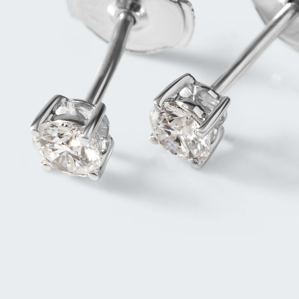 Orecchini Lobo Punto Luce Diamade Oro Bianco Diamante Lab-Grown - Orecchini a Lobo Donna | Stroili