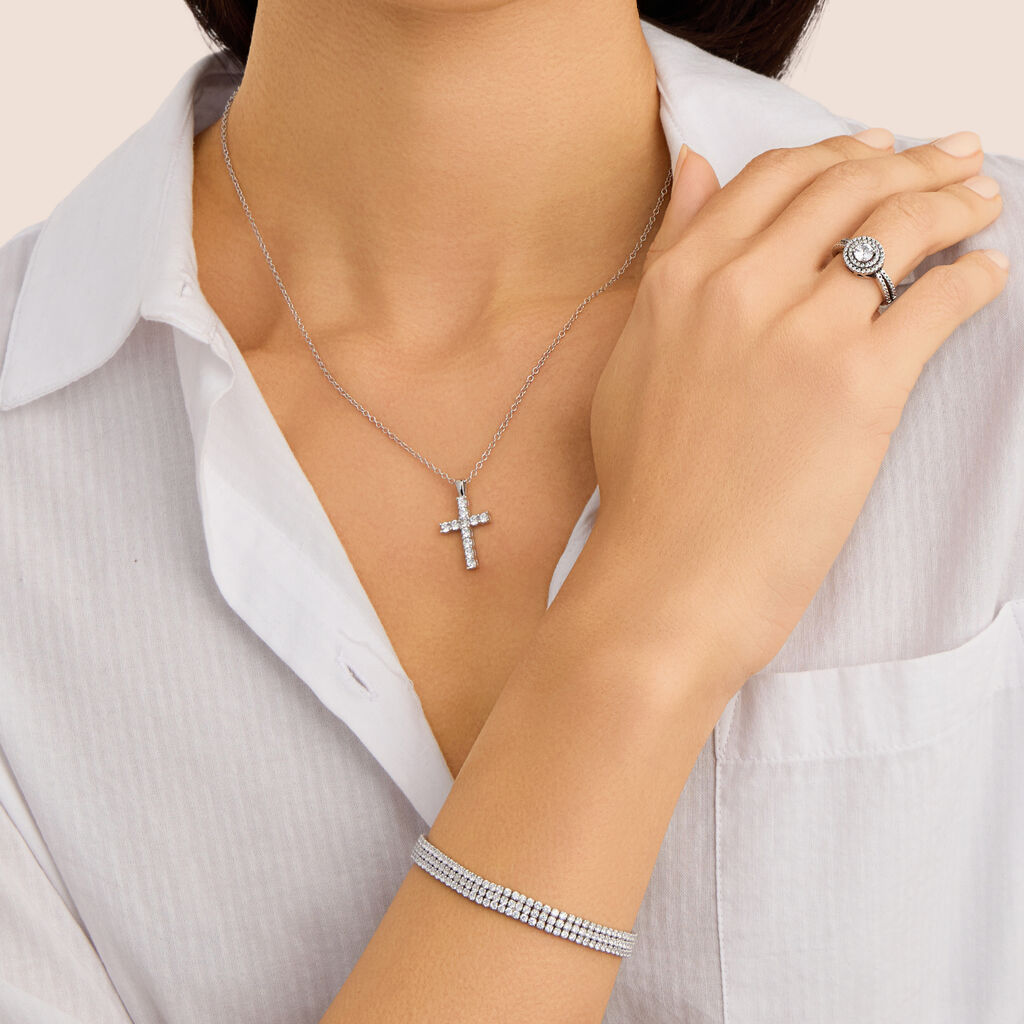 Collana Silver Elegance Argento Rodiato Cubic Zirconia