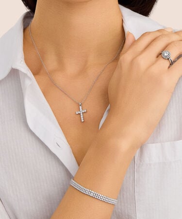Collana Silver Elegance Argento Rodiato Cubic Zirconia