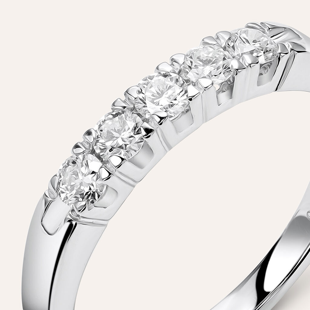 Anello Riviere Firmamenti Oro Bianco Diamante