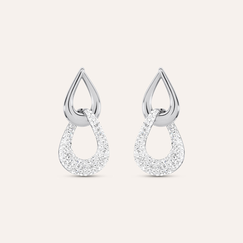 Orecchini Pendenti Aura Acciaio Cristallo