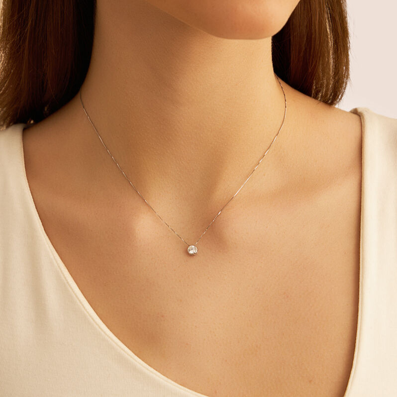 Collana Punto Luce Claire Oro Bianco Cubic Zirconia - Collane Punto Luce Donna | Stroili