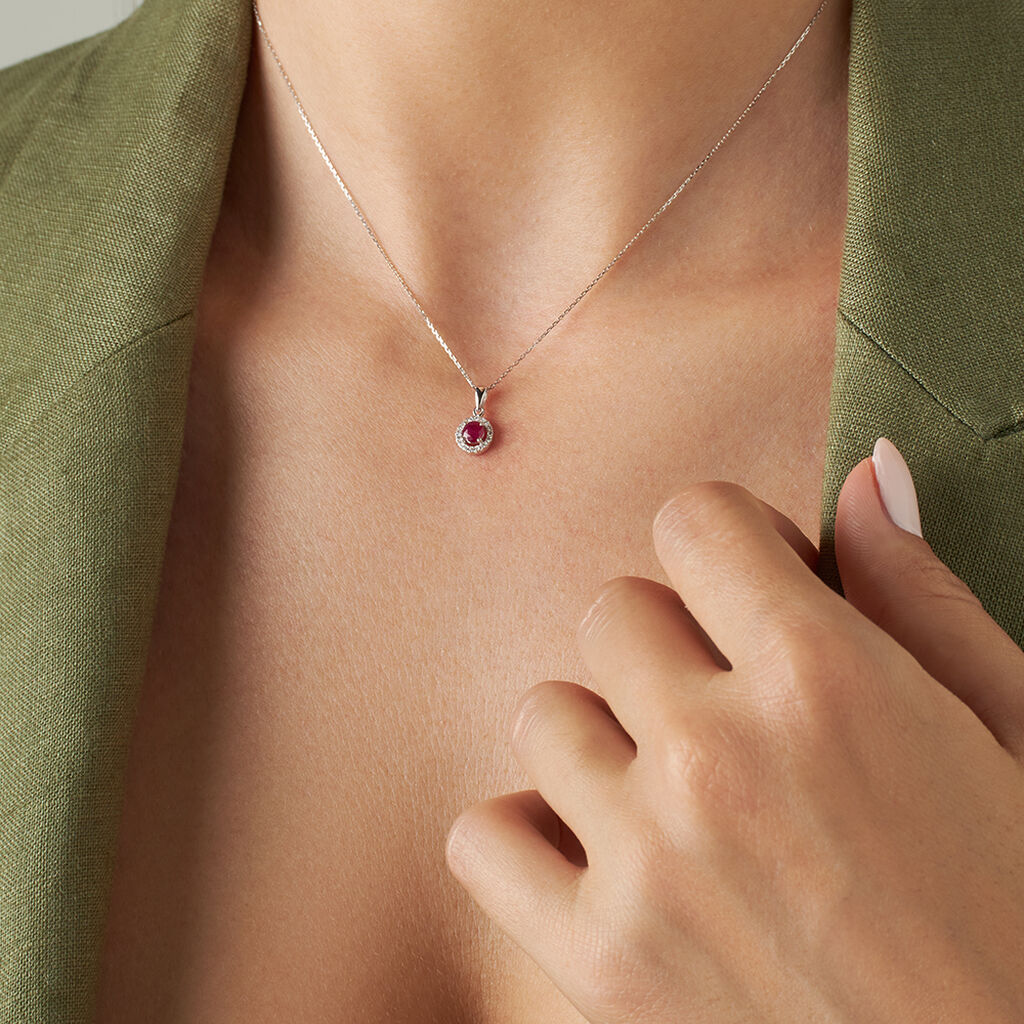 Collana Punto Luce Charlotte Oro Bianco Rubino Diamante - Collane Punto Luce Donna | Stroili