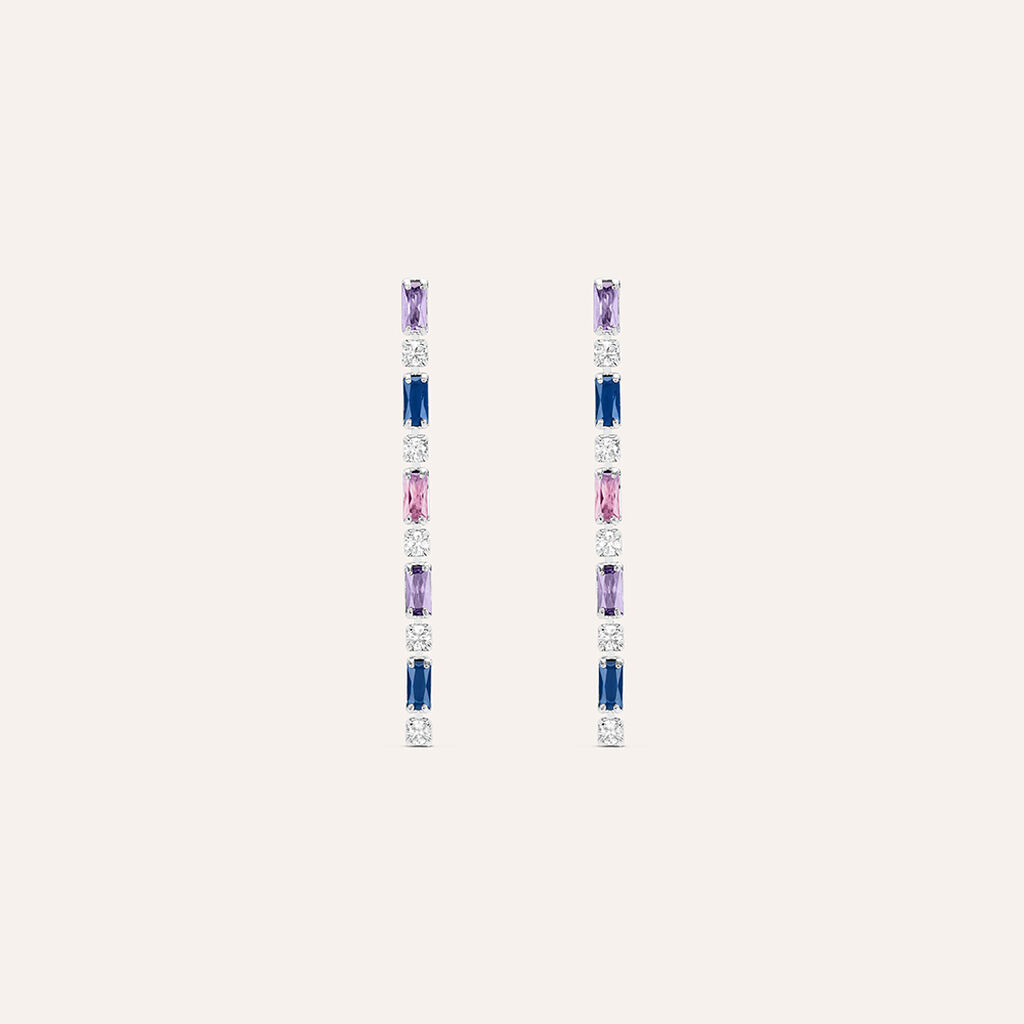 Orecchini Pendenti Tennis Romantic Shine Ottone Cristallo