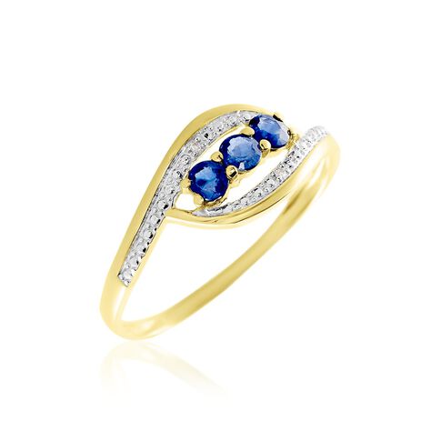 Anello Trilogy Charlotte Oro Bicolore Zaffiro Diamante - Anelli con Pietre Donna | Stroili