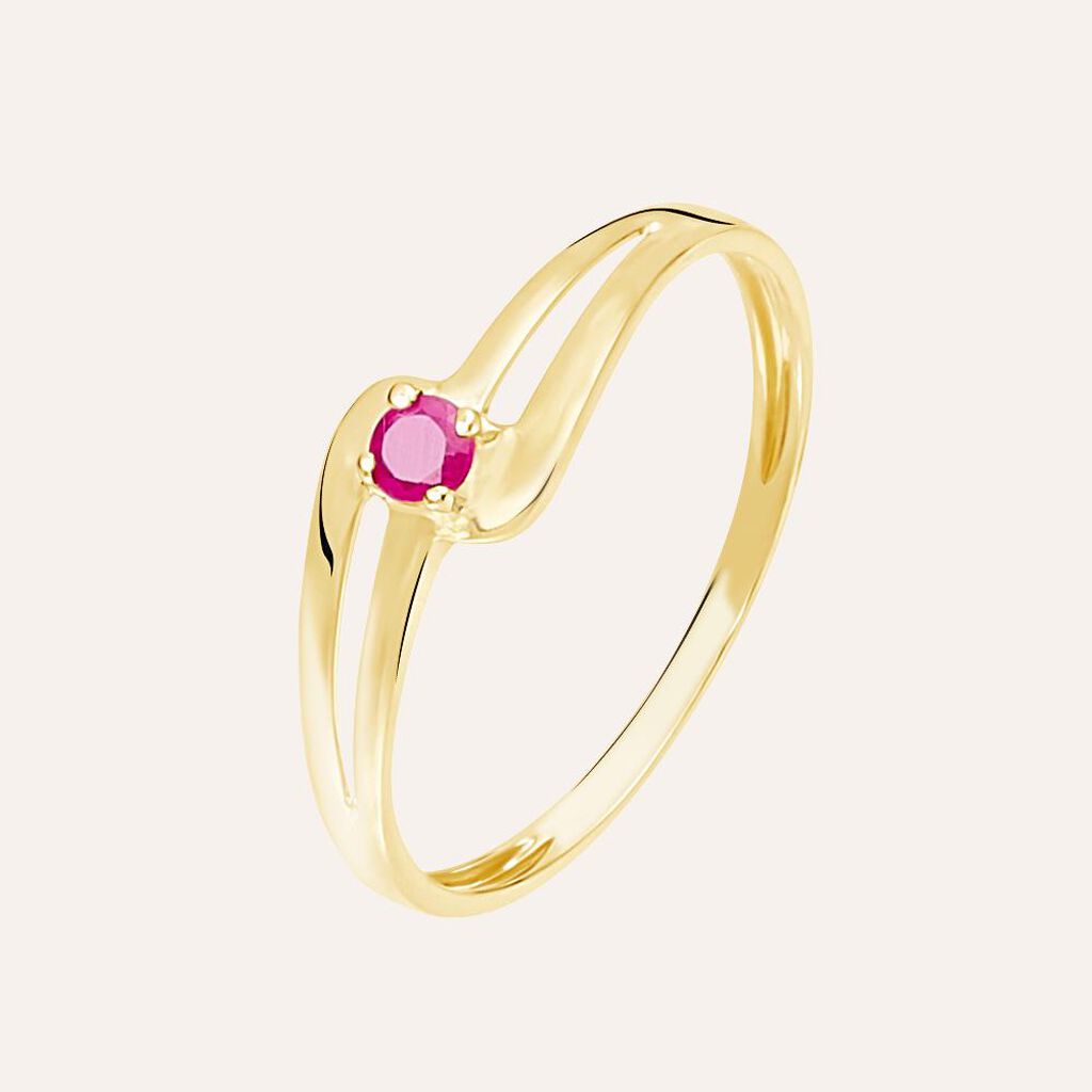 Anello Solitario Charlotte Oro Giallo Rubino