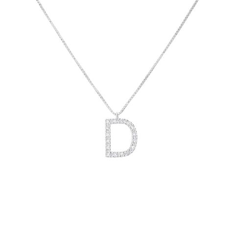 Collana Diamond Letters Oro Bianco Diamante - Collane Donna | Stroili