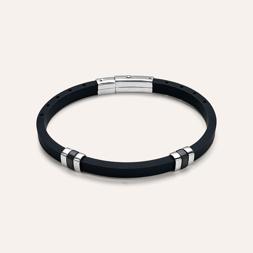 Bracciale Man Code Acciaio Bicolore Bianco / Nero